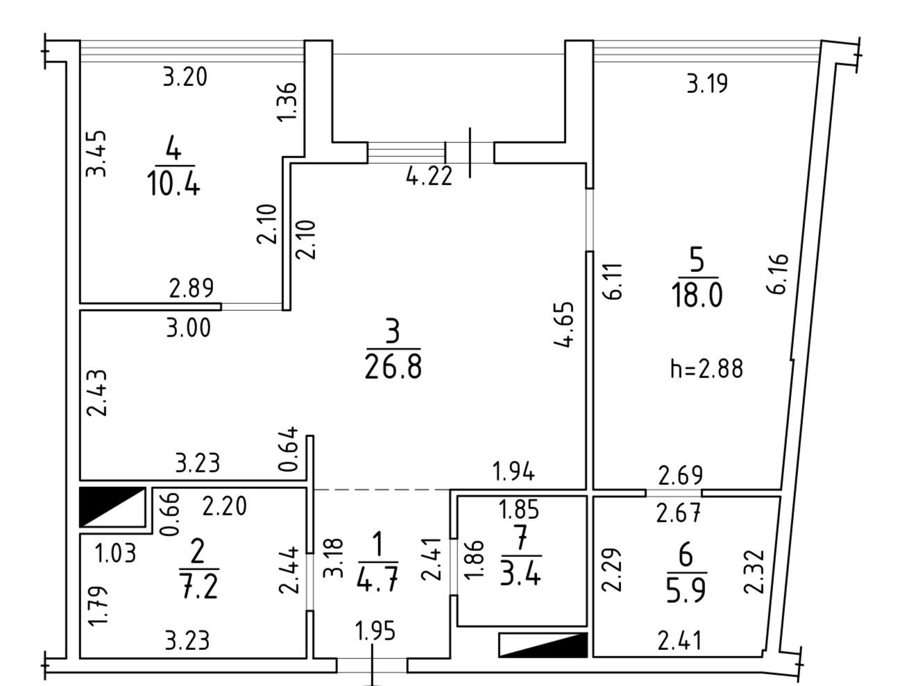 3-комнатная квартира с ремонтом и видом на море в ЖК «Атмосфера» ID 54302 (Фото 18)