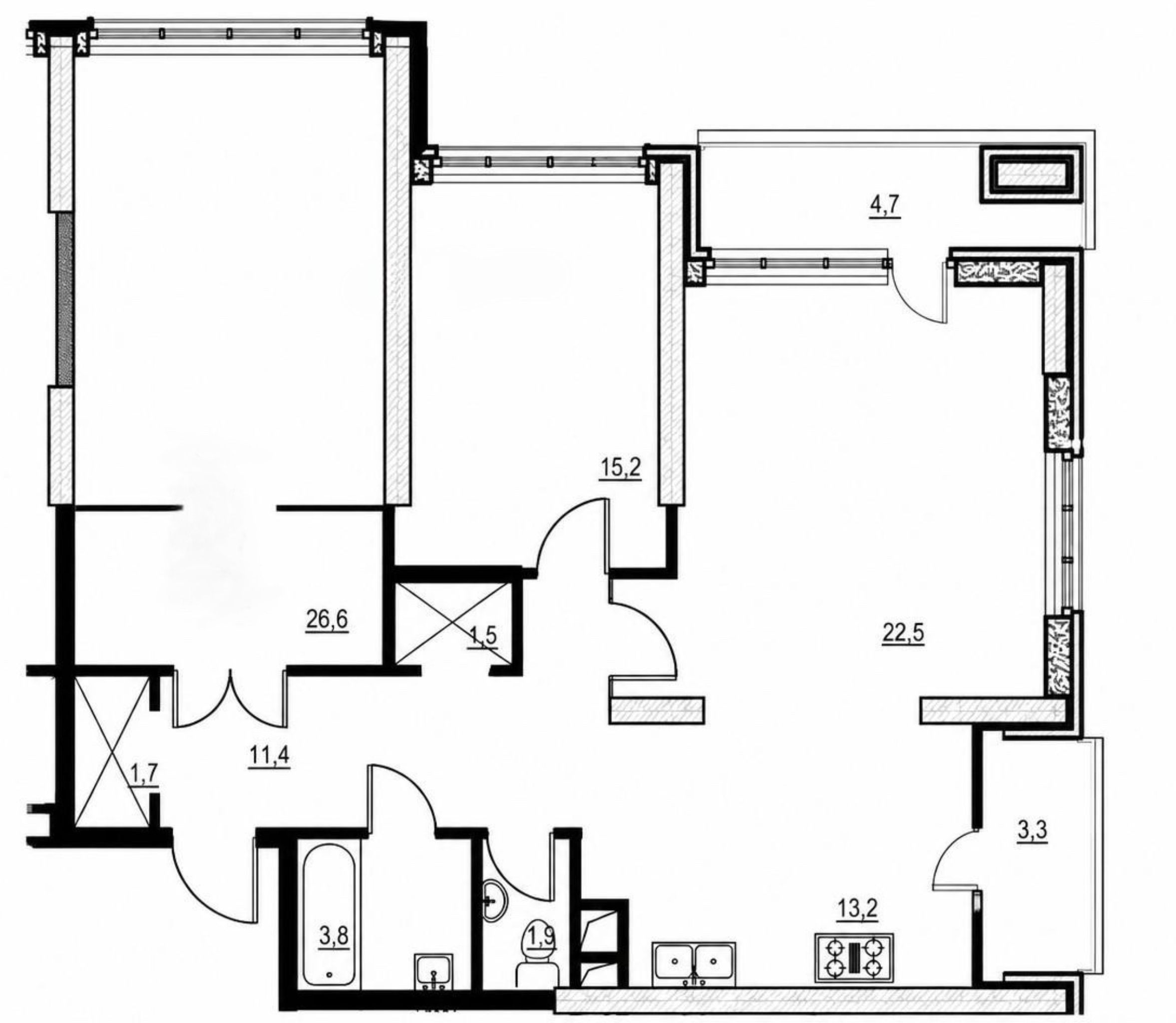  В продаже 3х-комнатная  квартира на Французском бульваре, вид на море ID 50591 (Фото 12)